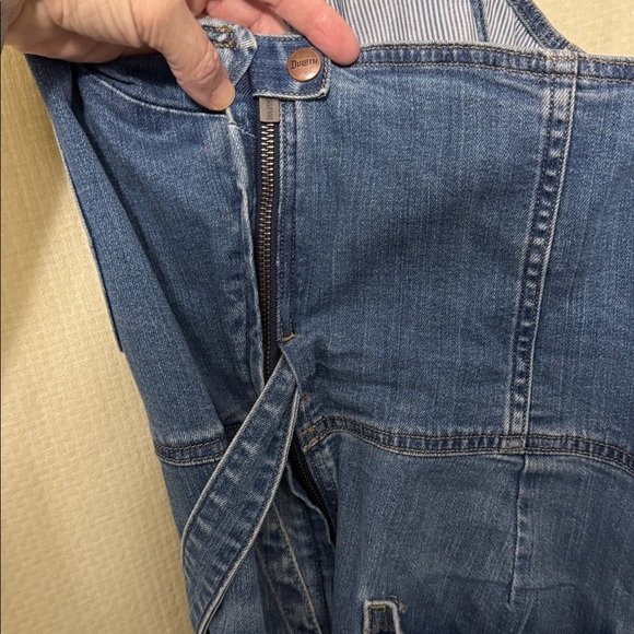 Duluth Trading Overalls Womens 16R Daily Denim Jumpsuit Gardening Tie Waist - Picture 4 of 7